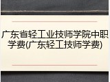 广东省轻工业技师学院中职学费(广东轻工技师学费)