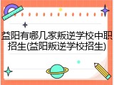 益阳有哪几家叛逆学校中职招生(益阳叛逆学校招生)
