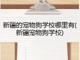 新疆的宠物狗学校哪里有(新疆宠物狗学校)