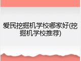 爱民挖掘机学校哪家好(挖掘机学校推荐)