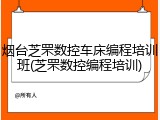 烟台芝罘数控车床编程培训班(芝罘数控编程培训)