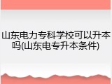 山东电力专科学校可以升本吗(山东电专升本条件)