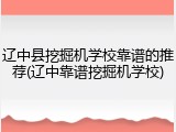 辽中县挖掘机学校靠谱的推荐(辽中靠谱挖掘机学校)