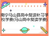 南宁马山县高中复读补习学校学费(马山高中复读学费)