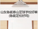 山东鲁能泰山足球学校好嘛(鲁能足校好吗)