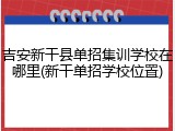 吉安新干县单招集训学校在哪里(新干单招学校位置)