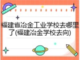 福建省冶金工业学校去哪里了(福建冶金学校去向)