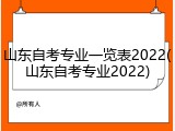 山东自考专业一览表2022(山东自考专业2022)