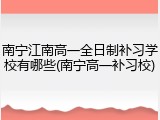 南宁江南高一全日制补习学校有哪些(南宁高一补习校)
