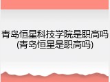 青岛恒星科技学院是职高吗(青岛恒星是职高吗)