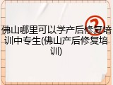 佛山哪里可以学产后修复培训中专生(佛山产后修复培训)