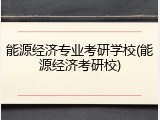 能源经济专业考研学校(能源经济考研校)