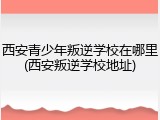 西安青少年叛逆学校在哪里(西安叛逆学校地址)