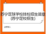 苏宁足球学校技校招生简章(苏宁足校招生)