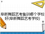 阜新舞蹈艺考集训哪个学校好(阜新舞蹈艺考学校)
