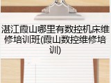湛江霞山哪里有数控机床维修培训班(霞山数控维修培训)