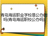 青岛海运职业学校是公办的吗(青岛海运职校公办吗)