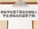 贵族学校是不是名校有钱人学生(贵族名校富家子弟)