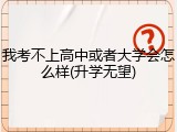 我考不上高中或者大学会怎么样(升学无望)