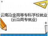 云南冶金高等专科学校就业(云冶高专就业)