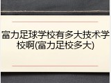 富力足球学校有多大技术学校啊(富力足校多大)