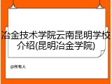 冶金技术学院云南昆明学校介绍(昆明冶金学院)