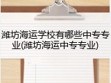 潍坊海运学校有哪些中专专业(潍坊海运中专专业)