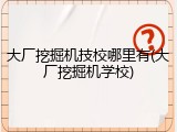 大厂挖掘机技校哪里有(大厂挖掘机学校)