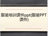 服装培训课件ppt(服装PPT课件)