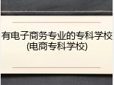 有电子商务专业的专科学校(电商专科学校)