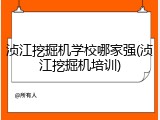 浈江挖掘机学校哪家强(浈江挖掘机培训)