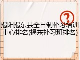揭阳揭东县全日制补习培训中心排名(揭东补习班排名)