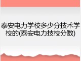 泰安电力学校多少分技术学校的(泰安电力技校分数)