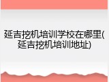 延吉挖机培训学校在哪里(延吉挖机培训地址)