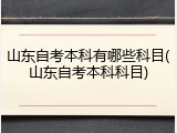 山东自考本科有哪些科目(山东自考本科科目)