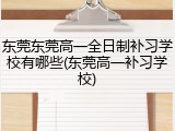 东莞东莞高一全日制补习学校有哪些(东莞高一补习学校)