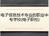 电子信息技术专业的职业中专学校(电子职校)