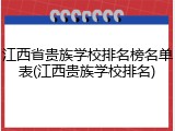 江西省贵族学校排名榜名单表(江西贵族学校排名)