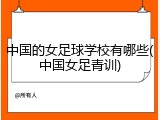 中国的女足球学校有哪些(中国女足青训)