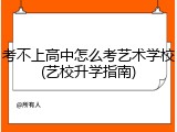 考不上高中怎么考艺术学校(艺校升学指南)