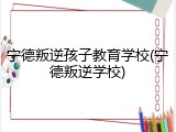 宁德叛逆孩子教育学校(宁德叛逆学校)