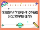 宿州宠物学校要住校吗(宿州宠物学校住宿)