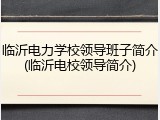 临沂电力学校领导班子简介(临沂电校领导简介)