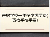 寄宿学校一年多少钱学费(寄宿学校学费)
