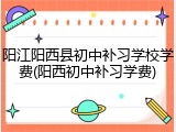 阳江阳西县初中补习学校学费(阳西初中补习学费)