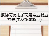 旅游商贸电子商务专业就业前景(电商旅游就业)