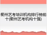 衢州艺考培训机构排行榜前十(衢州艺考机构十强)