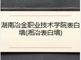 湖南冶金职业技术学院表白墙(湘冶表白墙)