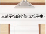 文武学校的小孩(武校学生)