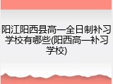 阳江阳西县高一全日制补习学校有哪些(阳西高一补习学校)